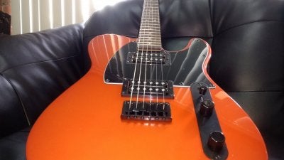 Squier affinity telecaster hh electric guitar with matching headstock metallic orange deals